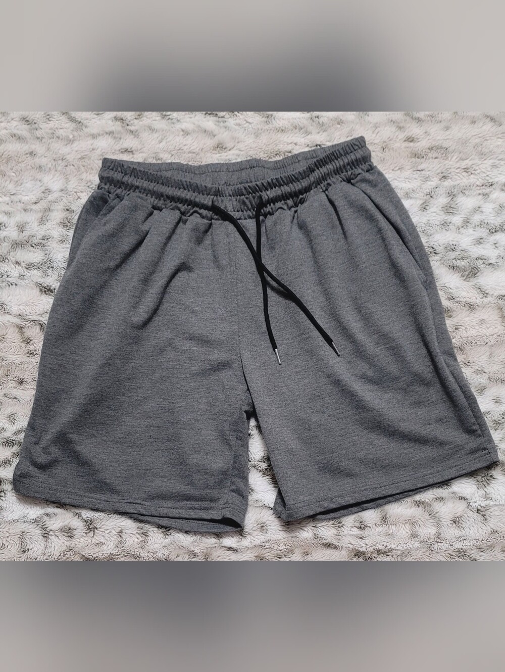 Men's Gray Athletic Drawstring Shorts